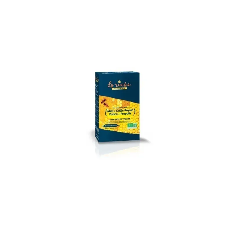 DIETAROMA MERVEILLES DE LA RUCHE BIO (gelée royale bio, propolis bio, pollen bio et miel bio) 20 ampoules de 15 ml