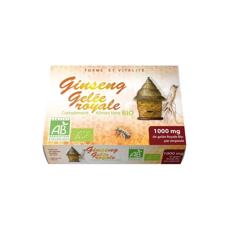 GPH DIFFUSION Gelée Royale + Ginseng Bio 1000mg 20 ampoules