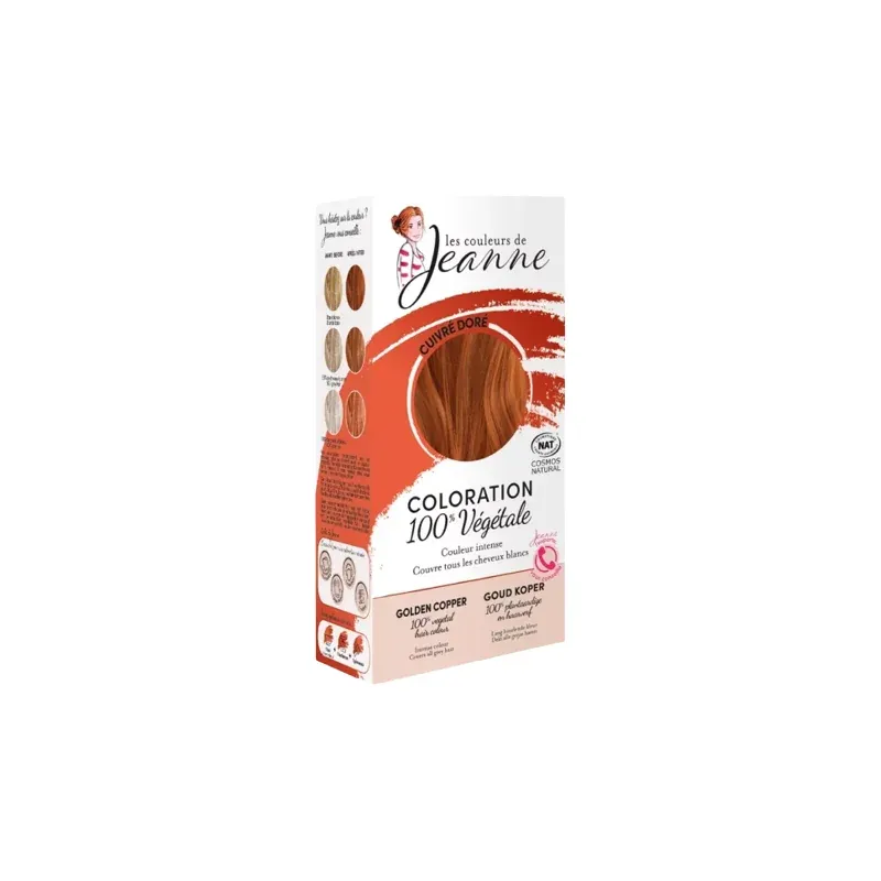 LES COULEURS DE JEANNE COLORATION CUIVRE DORE 100% VEGETALE 2x50G