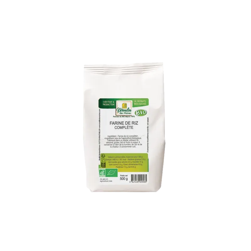 Moulin Des Moines FARINE COMPLETE DE RIZ 500 G